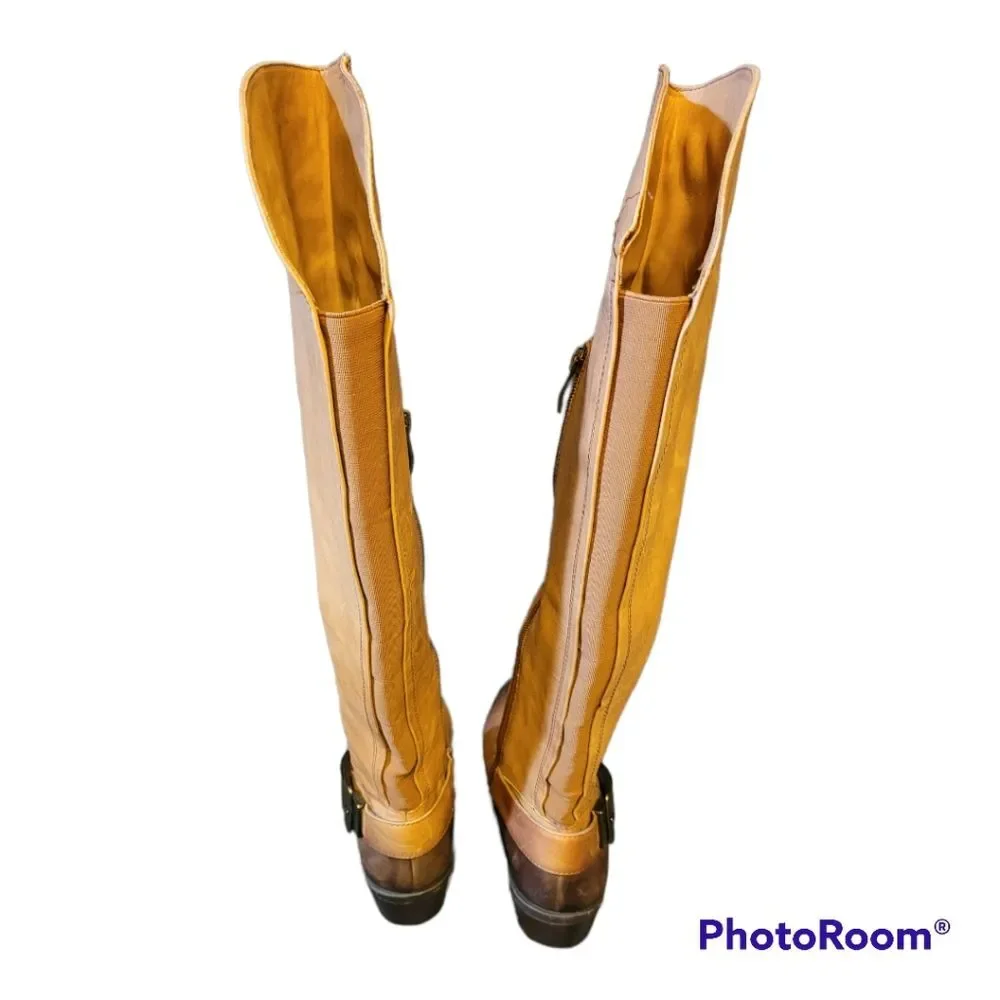 Vince Camuto Bedina Leather Two Toned tall Riding Boot Size 5.5